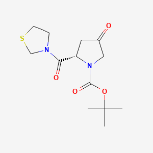 molecular formula C13H20N2O4S B570734 (S)-tert-Butyl 4-oxo-2-(thiazolidine-3-carbonyl)pyrrolidine-1-carboxylate CAS No. 401564-36-1