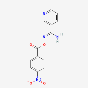molecular formula C13H10N4O4 B5707405 N'-{[(4-nitrophenyl)carbonyl]oxy}pyridine-3-carboximidamide 