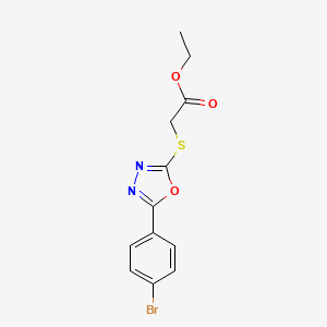 molecular formula C12H11BrN2O3S B5707424 ETHYL 2-{[5-(4-BROMOPHENYL)-1,3,4-OXADIAZOL-2-YL]SULFANYL}ACETATE 