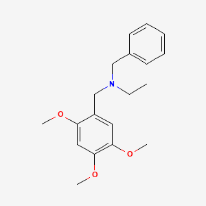 molecular formula C19H25NO3 B5707447 N-benzyl-N-[(2,4,5-trimethoxyphenyl)methyl]ethanamine 