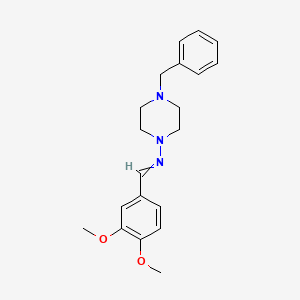 molecular formula C20H25N3O2 B5707451 N-(4-benzylpiperazin-1-yl)-1-(3,4-dimethoxyphenyl)methanimine 
