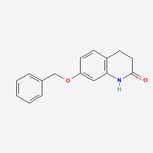 molecular formula C16H15NO2 B570776 7-Benzyloxy-3,4-dihydro-1H-quinolin-2-one CAS No. 92962-89-5
