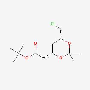 molecular formula C13H23ClO4 B570777 tert-Butyl 2-((4S,6R)-6-(Chloromethyl)-2,2-dimethyl-1,3-dioxan-4-yl)acetate CAS No. 521973-99-9