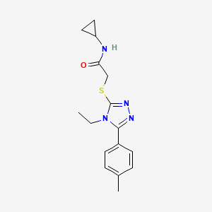 molecular formula C16H20N4OS B5707802 N-cyclopropyl-2-[[4-ethyl-5-(4-methylphenyl)-1,2,4-triazol-3-yl]sulfanyl]acetamide 