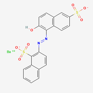 molecular formula C20H12BaN2O7S2 B570787 barium(2+);6-hydroxy-5-[(1-sulfonatonaphthalen-2-yl)diazenyl]naphthalene-2-sulfonate CAS No. 121029-07-0