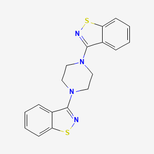 molecular formula C18H16N4S2 B570793 N,N'-Bis-(benzothiazol-3-yl)piperazine CAS No. 223586-82-1