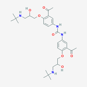 molecular formula C31H46N4O7 B057081 1,3-Bis[3-acetyl-4-[3-(tert-butylamino)-2-hydroxypropoxy]phenyl]urea CAS No. 125579-40-0