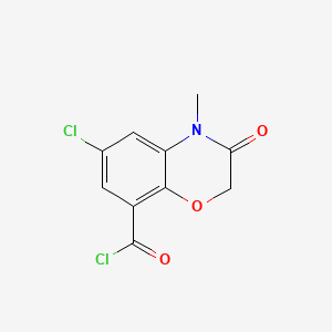 molecular formula C10H7Cl2NO3 B570813 6-Chloro-4-methyl-3-oxo-3,4-dihydro-2H-1,4-benzoxazine-8-carbonyl chloride CAS No. 123040-50-6