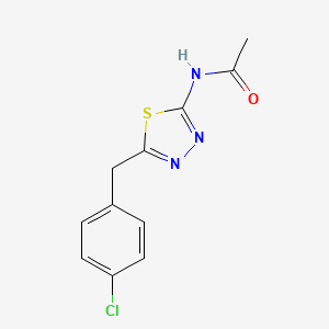 molecular formula C11H10ClN3OS B5708250 N-[5-(4-chlorobenzyl)-1,3,4-thiadiazol-2-yl]acetamide 