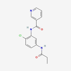 molecular formula C15H14ClN3O2 B5708295 N-[2-chloro-5-(propanoylamino)phenyl]pyridine-3-carboxamide 