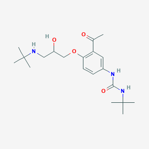 molecular formula C20H33N3O4 B057083 1-[3-Acetyl-4-[3-(tert-butylamino)-2-hydroxypropoxy]phenyl]-3-tert-butylurea CAS No. 57471-01-9
