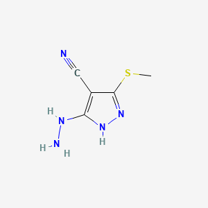 5-hydrazinyl-3-methylsulfanyl-1H-pyrazole-4-carbonitrile