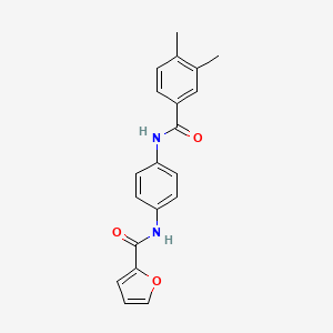 molecular formula C20H18N2O3 B5708336 N-(4-{[(3,4-dimethylphenyl)carbonyl]amino}phenyl)furan-2-carboxamide 