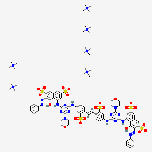 Hexakis(tetramethylammonium) 4,4'-vinylenebis((3-sulfonato-4,1-phenylene)imino(6-morpholin-4-yl-1,3,5-triazine-4,2-diyl)imino)bis(5-hydroxy-6-phenylazonaphthalene-2,7-disulfonate)