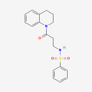 molecular formula C18H20N2O3S B5708508 N-[3-(3,4-dihydro-1(2H)-quinolinyl)-3-oxopropyl]benzenesulfonamide 