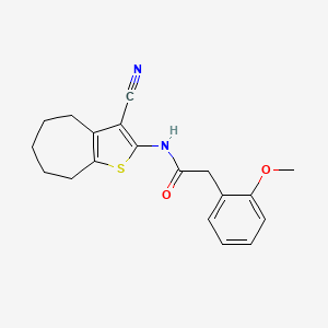 molecular formula C19H20N2O2S B5708745 N-(3-cyano-5,6,7,8-tetrahydro-4H-cyclohepta[b]thiophen-2-yl)-2-(2-methoxyphenyl)acetamide 