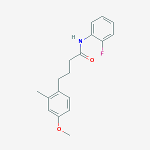 molecular formula C18H20FNO2 B5708923 N-(2-fluorophenyl)-4-(4-methoxy-2-methylphenyl)butanamide 