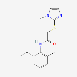molecular formula C15H19N3OS B5708980 N-(2-ethyl-6-methylphenyl)-2-(1-methylimidazol-2-yl)sulfanylacetamide 