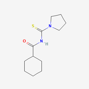 molecular formula C12H20N2OS B5708985 N-(pyrrolidine-1-carbothioyl)cyclohexanecarboxamide 
