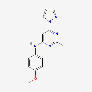 molecular formula C15H15N5O B5709074 N-(4-methoxyphenyl)-2-methyl-6-pyrazol-1-ylpyrimidin-4-amine 