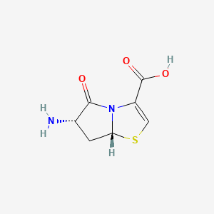 molecular formula C7H8N2O3S B570925 (6S,7AR)-6-amino-5-oxo-5,6,7,7a-tetrahydropyrrolo[2,1-b]thiazole-3-carboxylic acid CAS No. 122716-06-7