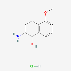 molecular formula C11H16ClNO2 B570948 2-Amino-5-methoxy-1,2,3,4-tetrahydronaphthalen-1-ol hydrochloride CAS No. 118645-18-4