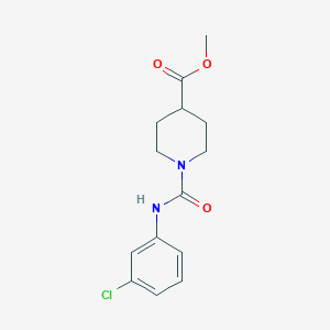 molecular formula C14H17ClN2O3 B5709514 Methyl 1-[(3-chlorophenyl)carbamoyl]piperidine-4-carboxylate 