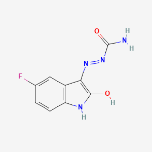 molecular formula C9H7FN4O2 B5709705 {[(3E)-5-Fluoro-2-oxo-2,3-dihydro-1H-indol-3-ylidene]amino}urea 