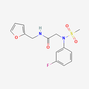 molecular formula C14H15FN2O4S B5709764 N~2~-(3-fluorophenyl)-N~1~-(2-furylmethyl)-N~2~-(methylsulfonyl)glycinamide 