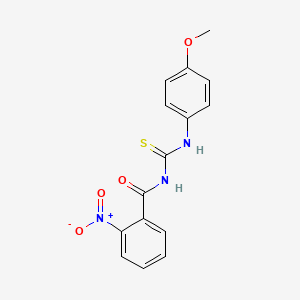 molecular formula C15H13N3O4S B5709775 N-[(4-methoxyphenyl)carbamothioyl]-2-nitrobenzamide 