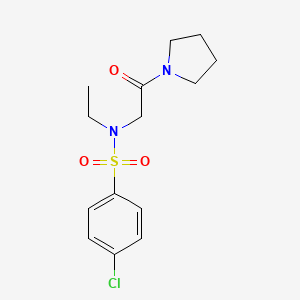 molecular formula C14H19ClN2O3S B5709797 4-chloro-N-ethyl-N-[2-oxo-2-(pyrrolidin-1-yl)ethyl]benzenesulfonamide 