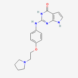 2-((4-(2-(Pyrrolidin-1-yl)ethoxy)phenyl)amino)-3H-pyrrolo[2,3-d]pyrimidin-4(7H)-one