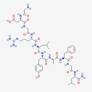 molecular formula C49H74N14O13 B570984 Allatostatin II CAS No. 123338-11-4