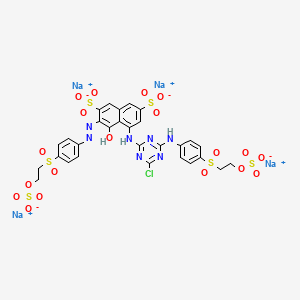 2,7-Naphthalenedisulfonic acid, 5-[[4-chloro-6-[[4-[[2-(sulfooxy)ethyl]sulfonyl]phenyl]amino]-1,3,5-triazin-2-yl]amino]-4-hydroxy-3-[[4-[[2-(sulfooxy)ethyl]sulfonyl]phenyl]azo]-, tetrasodium salt