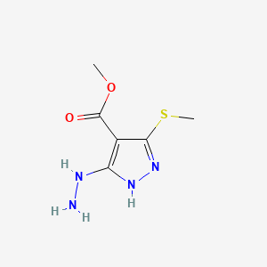 molecular formula C6H10N4O2S B570990 Methyl 3-hydrazinyl-5-(methylthio)-1H-pyrazole-4-carboxylate CAS No. 117736-55-7