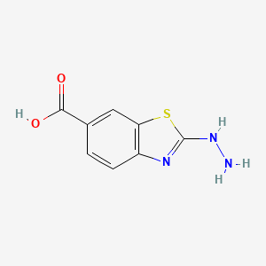 molecular formula C8H7N3O2S B570992 2-Hydrazino-benzothiazole-6-carboxylic acid CAS No. 117342-15-1