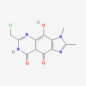 molecular formula C12H11ClN4O3 B570998 6-(Chloromethyl)-4,9-dihydroxy-2,3-dimethyl-3,5-dihydro-8H-imidazo[4,5-g]quinazolin-8-one CAS No. 121732-17-0