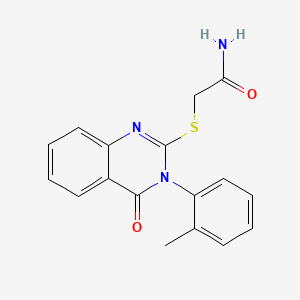 molecular formula C17H15N3O2S B5709981 Acetamide, 2-((3,4-dihydro-3-(2-methylphenyl)-4-oxo-2-quinazolinyl)thio)- CAS No. 134615-83-1