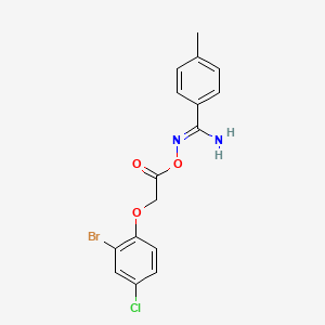 molecular formula C16H14BrClN2O3 B5710085 N'-{[(2-bromo-4-chlorophenoxy)acetyl]oxy}-4-methylbenzenecarboximidamide 