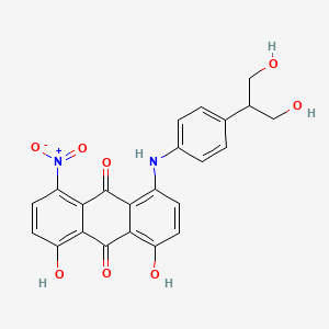 molecular formula C23H18N2O8 B571017 4-(4-(1,3-Dihydroxyprop-2-yl)phenylamino)-1,8-dihydroxy-5-nitroanthraquinone CAS No. 114565-66-1