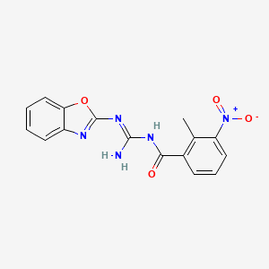 molecular formula C16H13N5O4 B5710232 N-(1,3-BENZOXAZOL-2-YL)-N''-(2-METHYL-3-NITROBENZOYL)GUANIDINE 