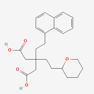 3-(2-Naphthalen-1-ylethyl)-3-[2-(oxan-2-yl)ethyl]pentanedioic acid