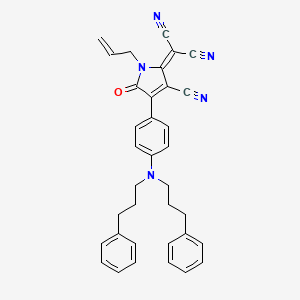 molecular formula C35H31N5O B571028 [4-{4-[Bis(3-phenylpropyl)amino]phenyl}-3-cyano-5-oxo-1-(prop-2-en-1-yl)-1,5-dihydro-2H-pyrrol-2-ylidene]propanedinitrile CAS No. 113762-28-0