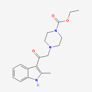 molecular formula C18H23N3O3 B5710300 ethyl 4-[2-(2-methyl-1H-indol-3-yl)-2-oxoethyl]piperazine-1-carboxylate 