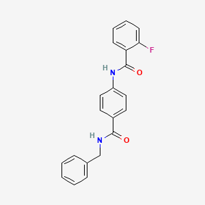 molecular formula C21H17FN2O2 B5710445 N-[4-(benzylcarbamoyl)phenyl]-2-fluorobenzamide 
