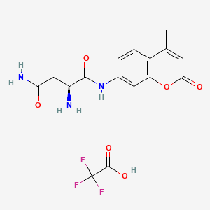 molecular formula C16H16F3N3O6 B571057 H-Asn-amc tfa CAS No. 115047-90-0