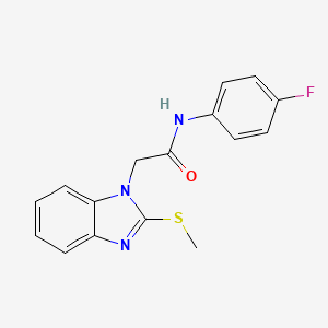 molecular formula C16H14FN3OS B5710627 N-(4-fluorophenyl)-2-[2-(methylthio)-1H-benzimidazol-1-yl]acetamide 