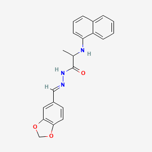 molecular formula C21H19N3O3 B5710707 N'-[(E)-(2H-1,3-Benzodioxol-5-YL)methylidene]-2-[(naphthalen-1-YL)amino]propanehydrazide 