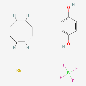 molecular formula C14H18BF4O2Rh- B571072 Cyclooctadiene(hydroquinone)rhodium(I)tetrafluoroborate CAS No. 120967-70-6