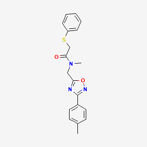 molecular formula C19H19N3O2S B5710790 N-methyl-N-[[3-(4-methylphenyl)-1,2,4-oxadiazol-5-yl]methyl]-2-phenylsulfanylacetamide 